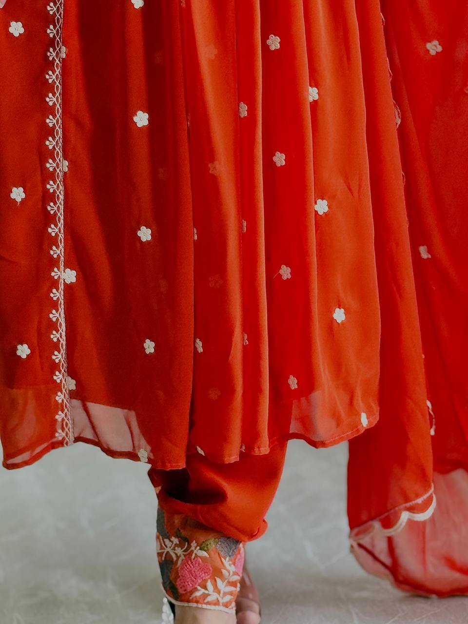 Beautiful Red Designer Trendy Outfit.