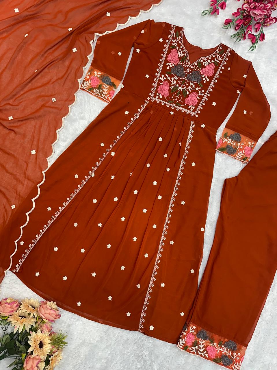 Beautiful Red Designer Trendy Outfit.