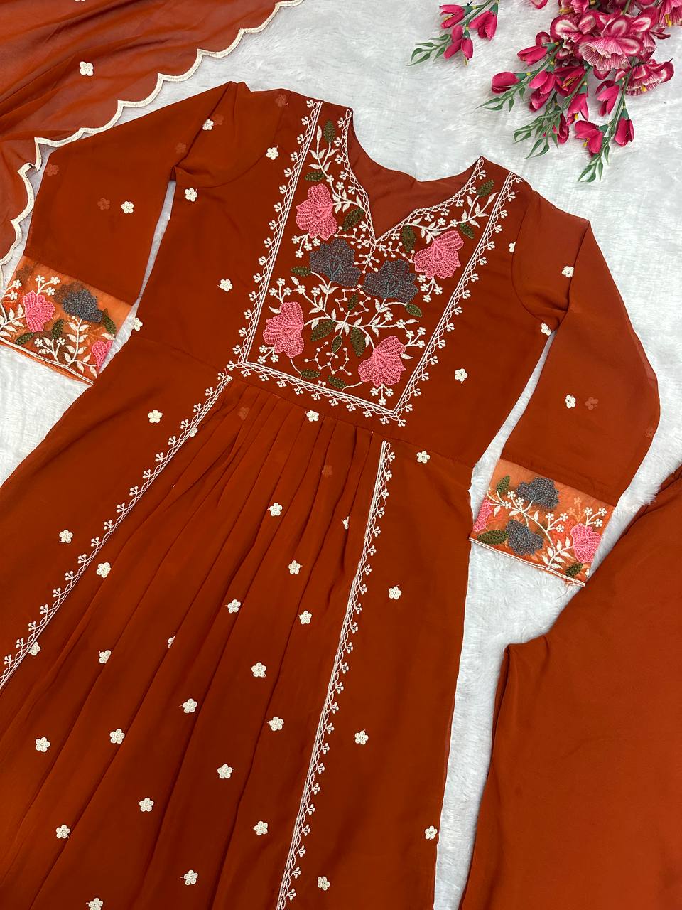 Beautiful Red Designer Trendy Outfit.