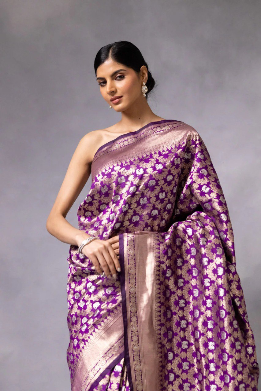 Trendy Magento Banarasi Soft Silk Saree Collection.