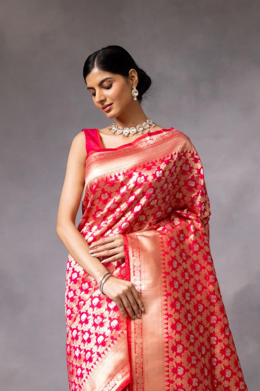 Occasions Wear Special Stunning Look Banarasi Soft Silk Saree Collection.