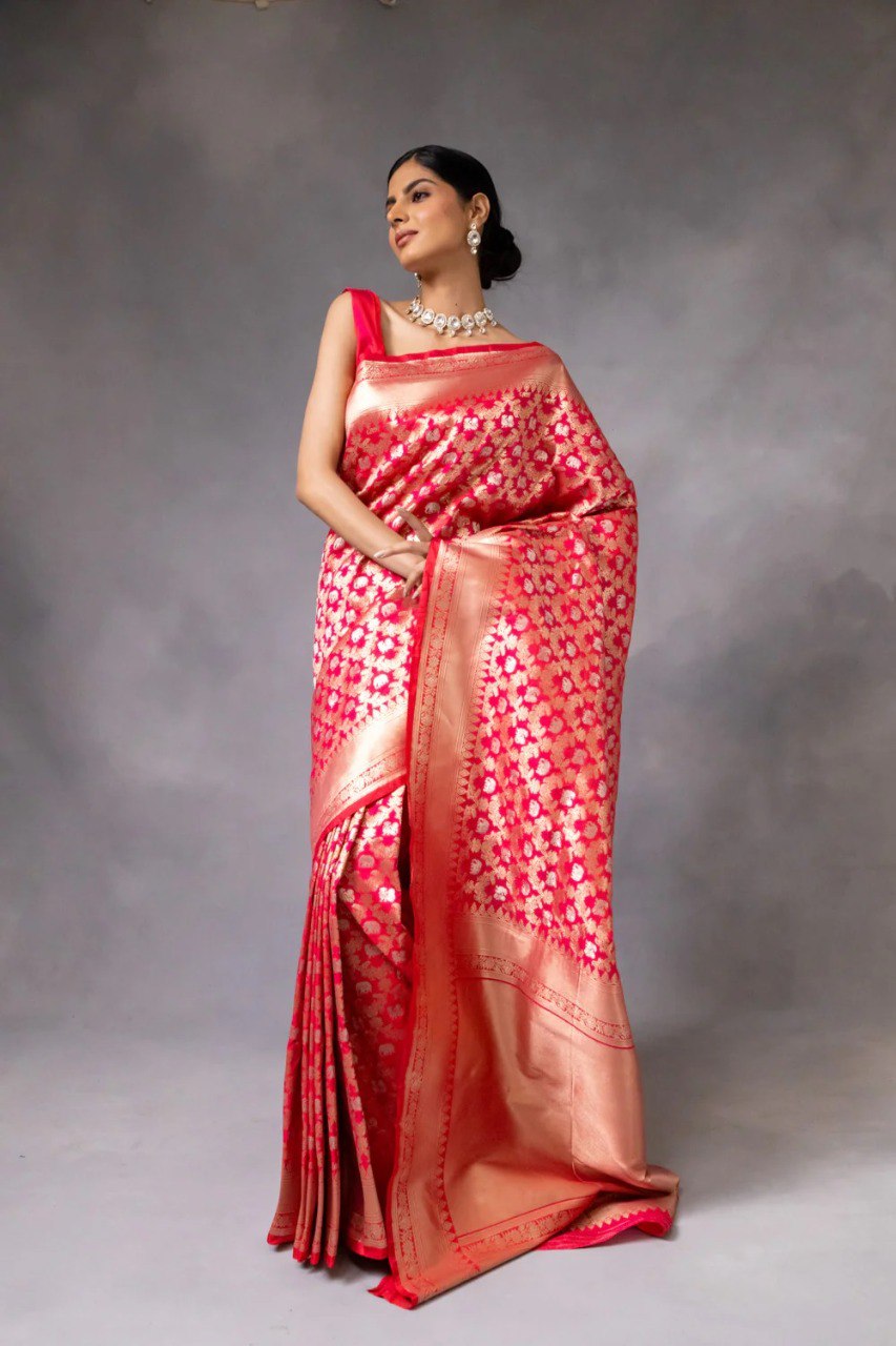 Occasions Wear Special Stunning Look Banarasi Soft Silk Saree Collection.