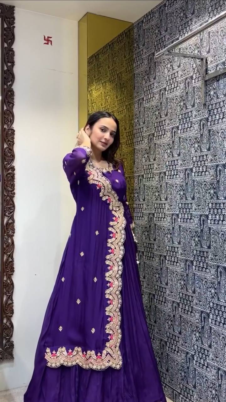 Beautiful Purple Designer Gown Collection.