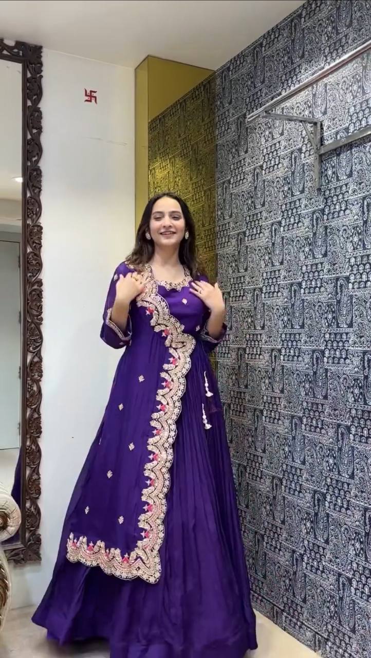Beautiful Purple Designer Gown Collection.
