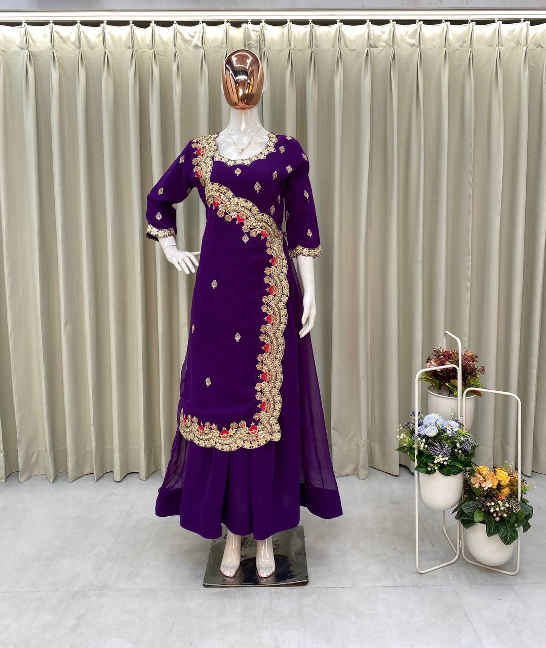 Beautiful Purple Designer Gown Collection.
