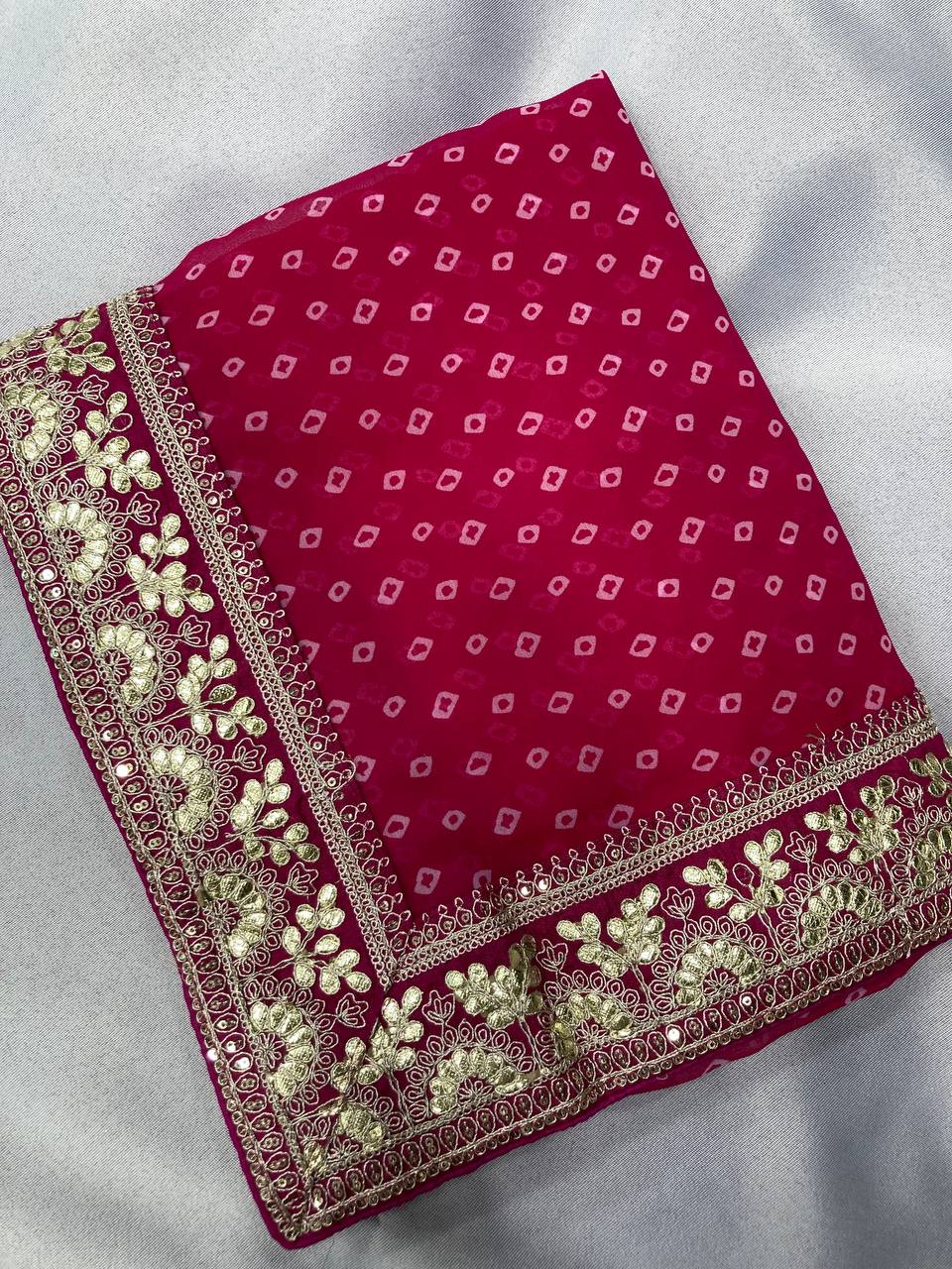 Beautiful Ocassions Wear Bandhni Special Saree.