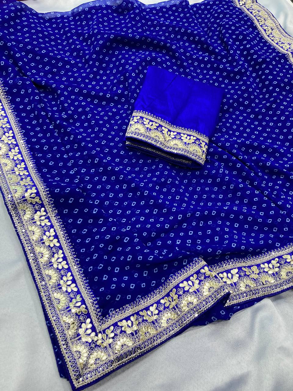 Beautiful Ocassions Wear Bandhni Special Saree.