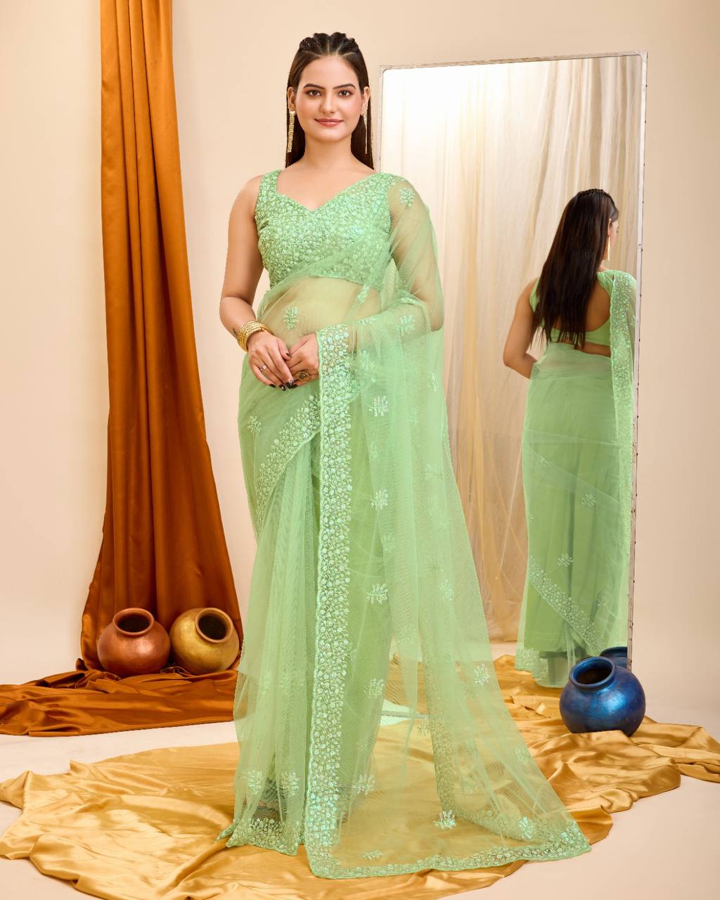 Designer Preamium Heavy Soft Net Casual Wear Saree.