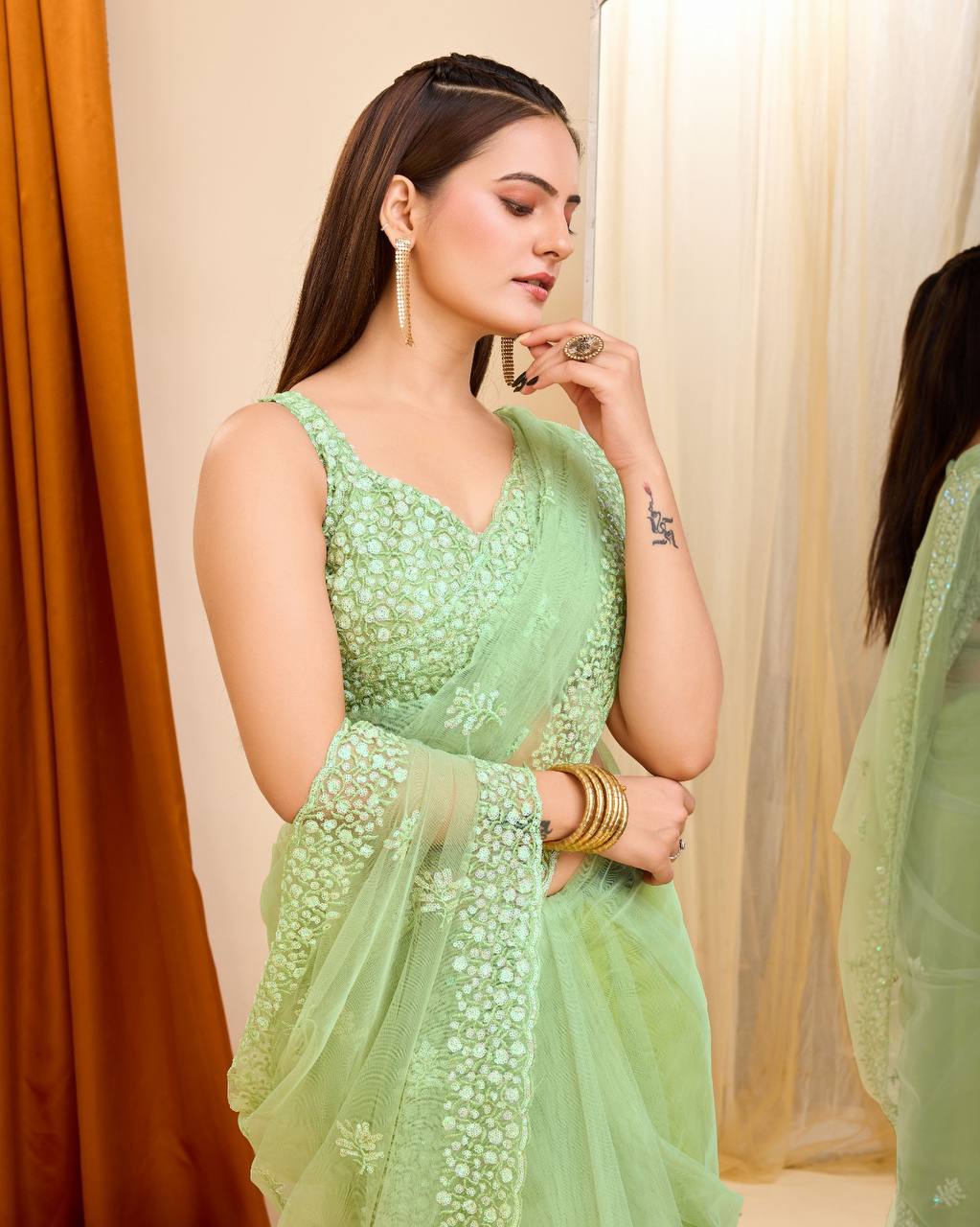 Designer Preamium Heavy Soft Net Casual Wear Saree.