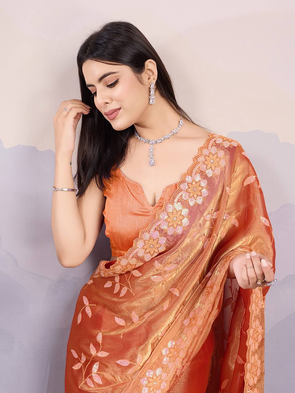 Party Wear Burberry Silk Saree Collection.