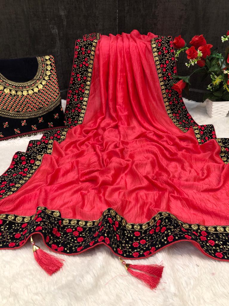 Most Trendy Vichitra Silk Saree Collection.