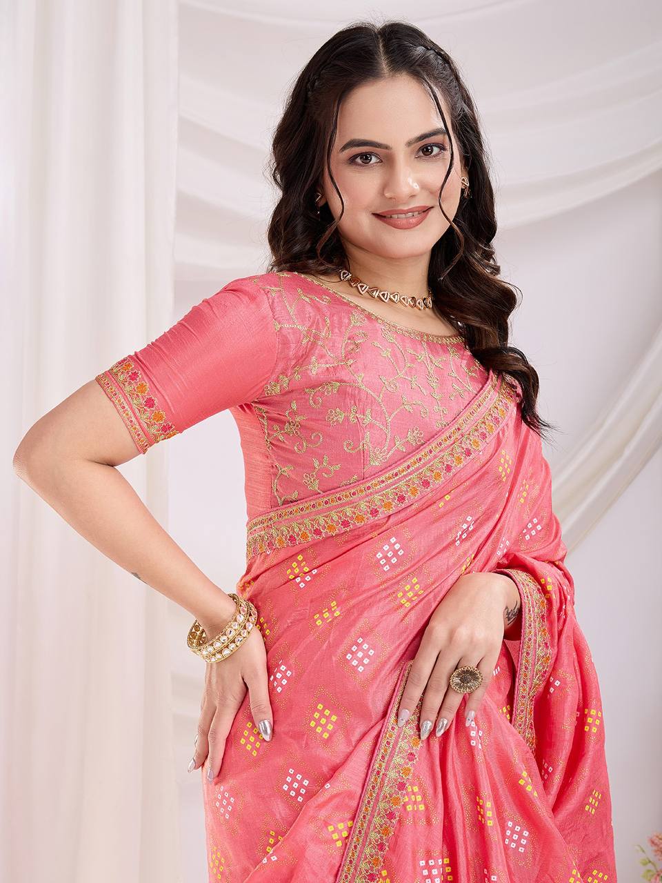 Beautiful Wedding Season Special New Trendy Bandhni Saree Collection.