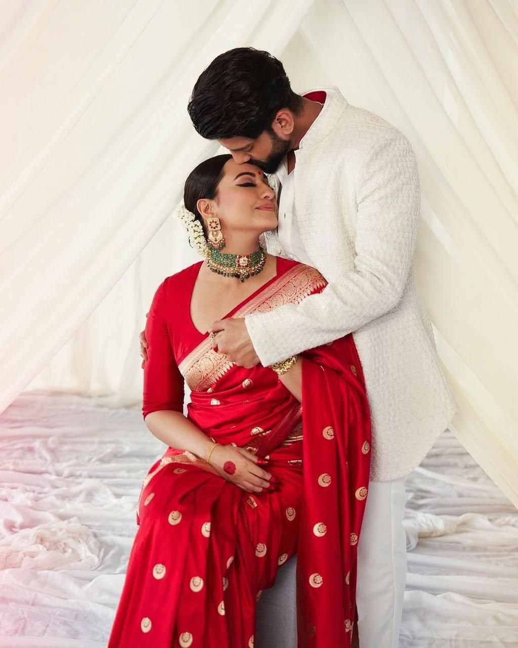 Most Trendy Wedding Special Red Banarasi Soft Silk Saree.
