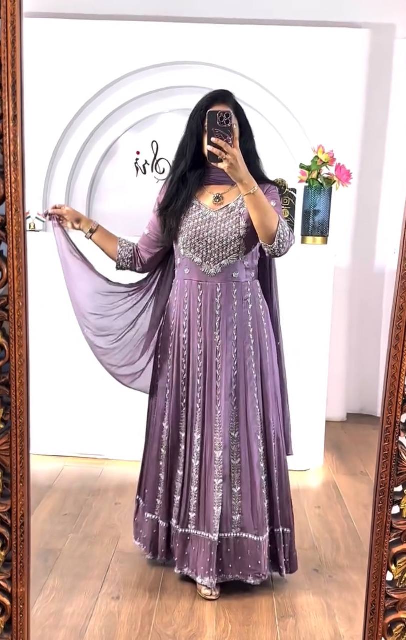 Latest Trendy Chinon Gown Collection.