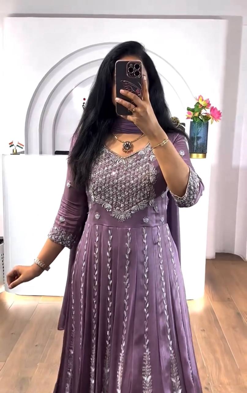 Latest Trendy Chinon Gown Collection.