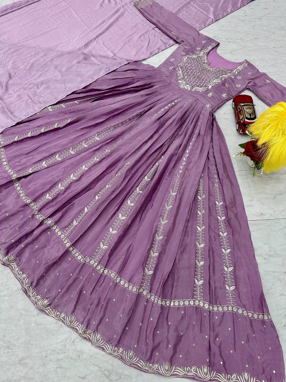 Latest Trendy Chinon Gown Collection.