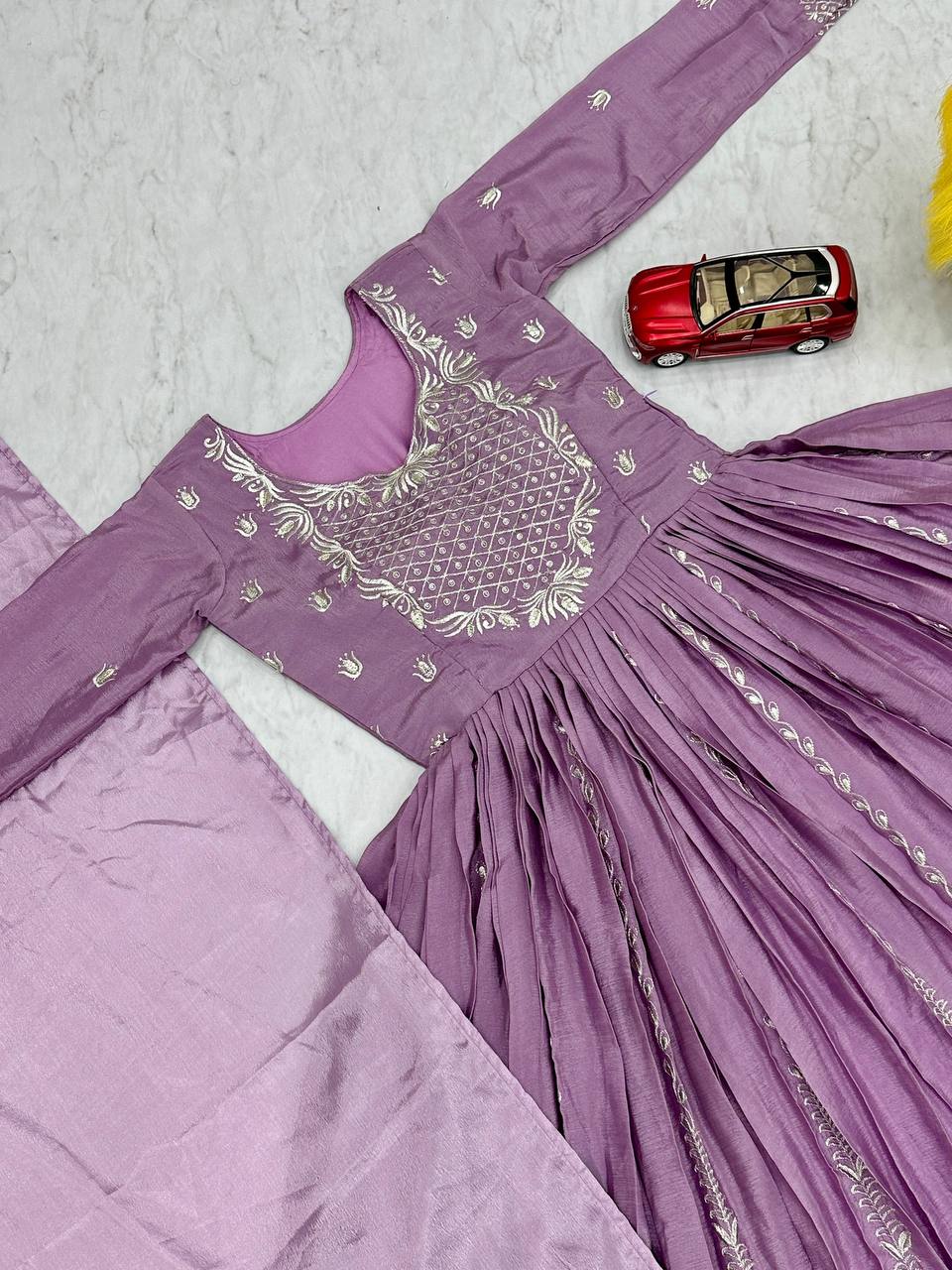 Latest Trendy Chinon Gown Collection.