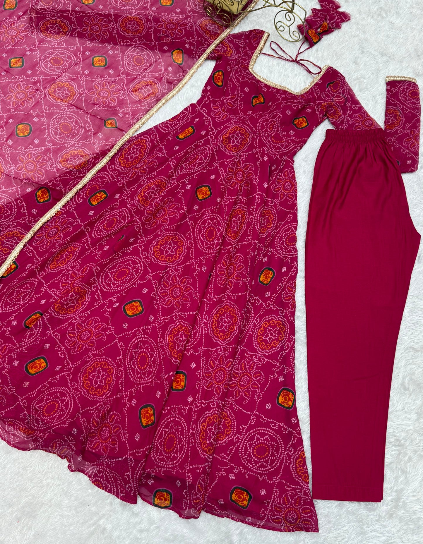 New Designer Traditional Wear Special Bandhni Gown Collection.