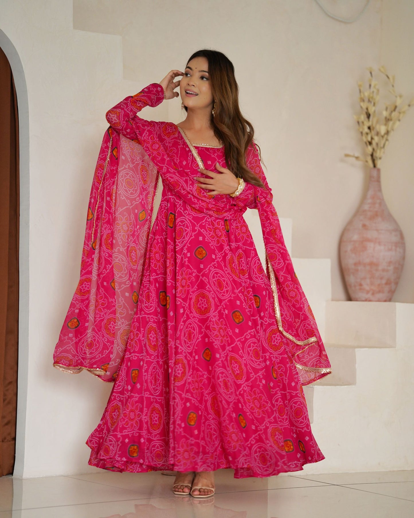 New Designer Traditional Wear Special Bandhni Gown Collection.