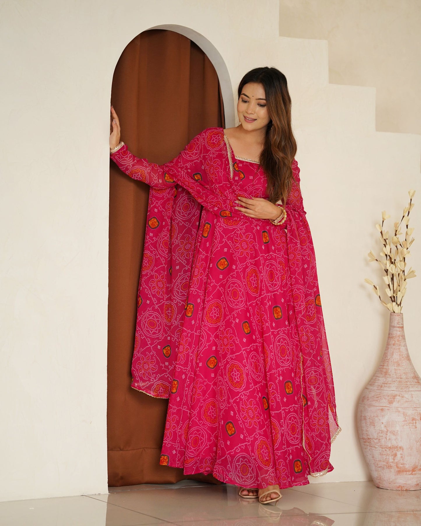 New Designer Traditional Wear Special Bandhni Gown Collection.