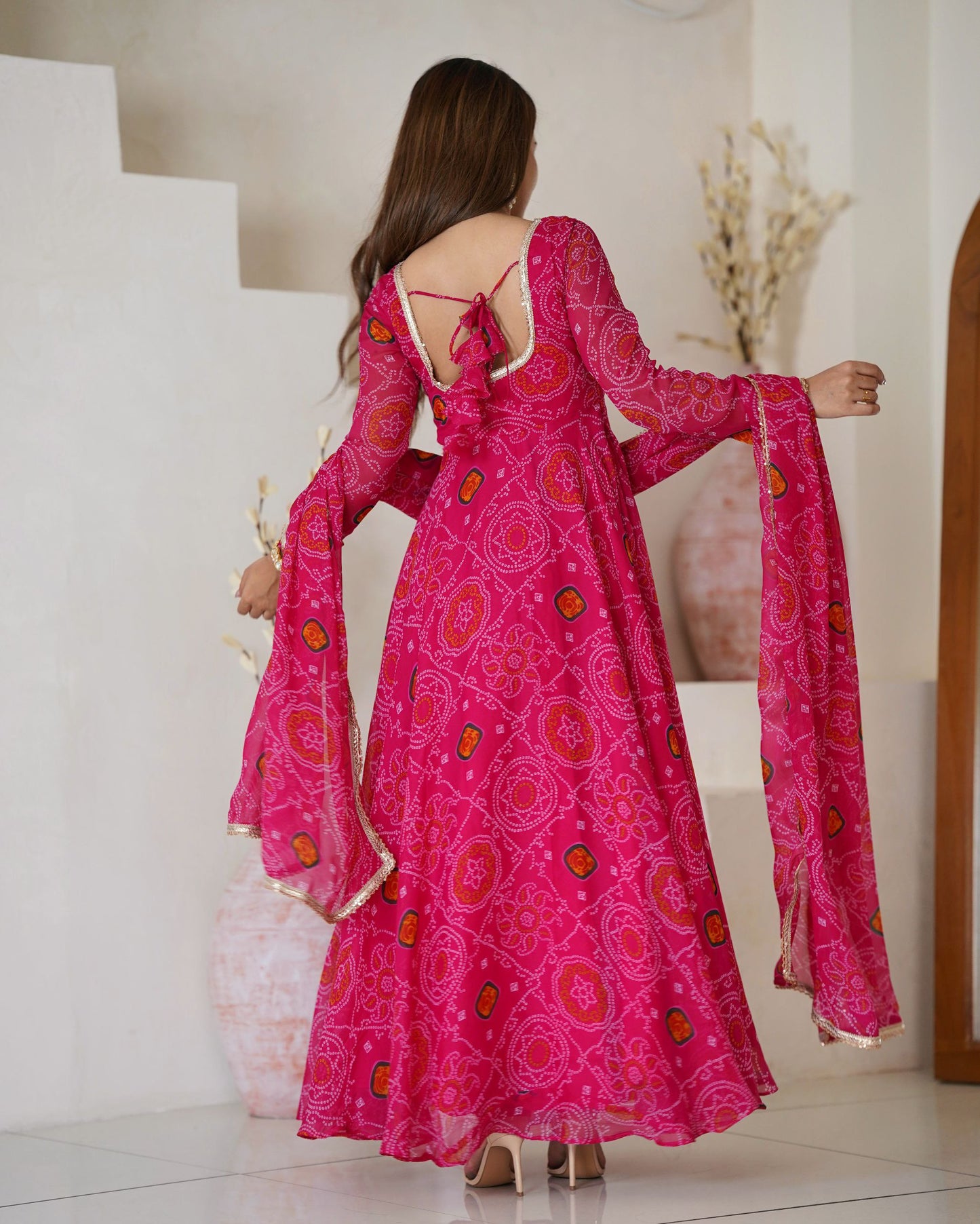 New Designer Traditional Wear Special Bandhni Gown Collection.