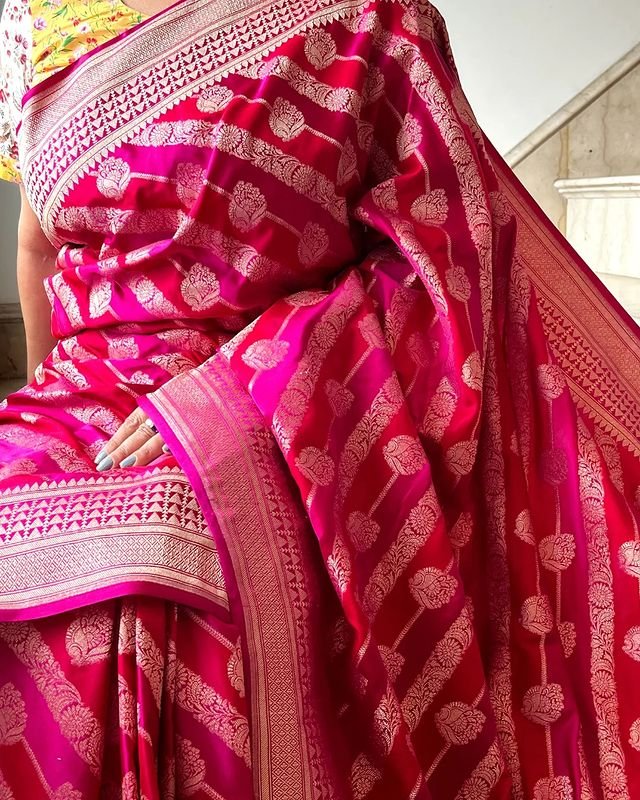 Pure Banarasi Soft Silk Wedding Functions Special Saree Collection.