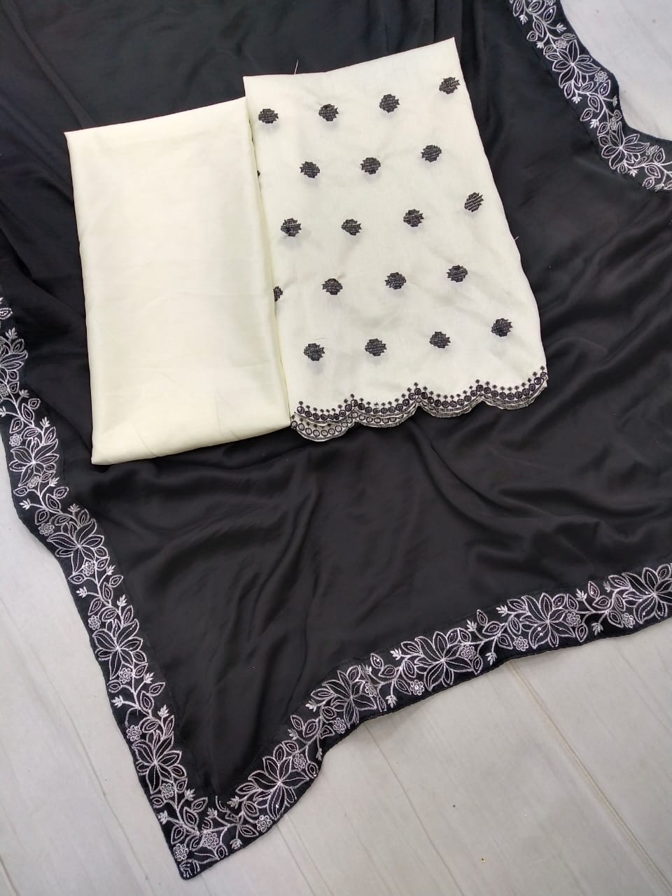 Amazing Designer Black Premium Soft Rangoli Silk Saree Collection.