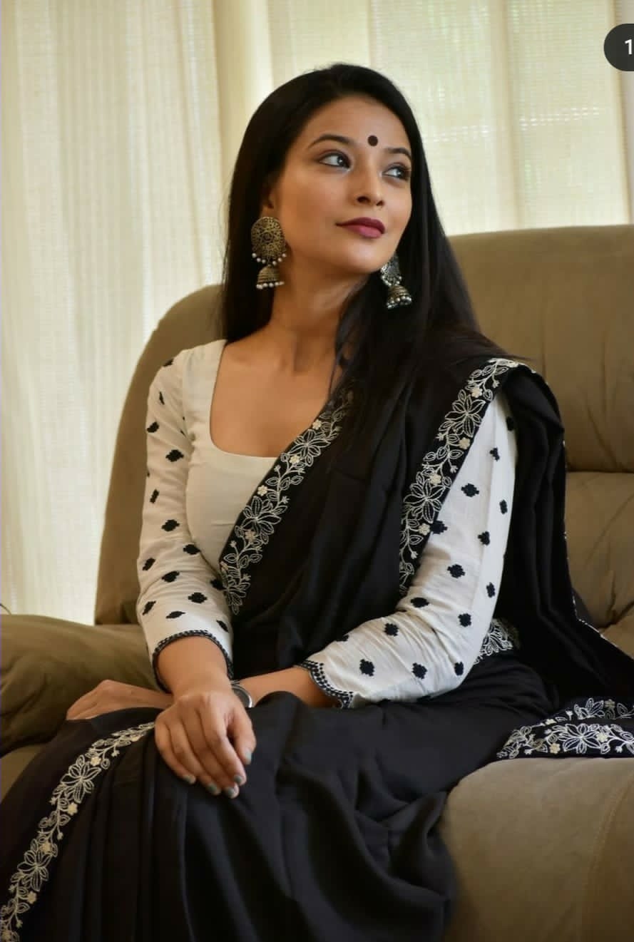 Amazing Designer Black Premium Soft Rangoli Silk Saree Collection.