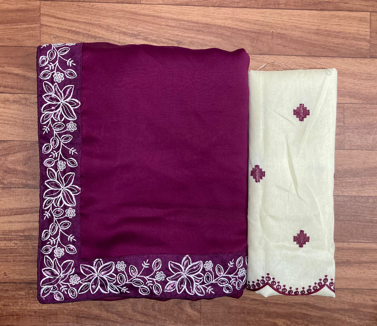 Party Wear Special Pretty Wine Colour Rangoli Silk Saree.