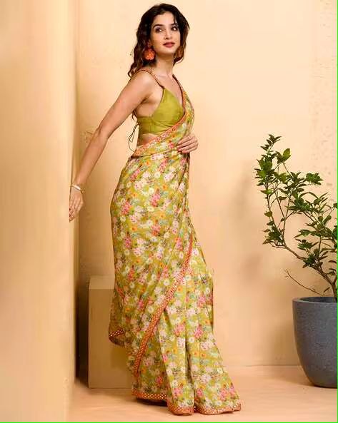 Elegant Casual Function Special Soft Chinon Silk Saree Collection.