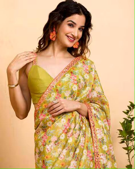 Elegant Casual Function Special Soft Chinon Silk Saree Collection.