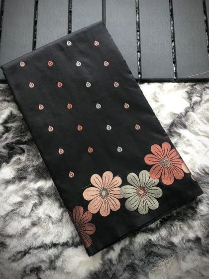 Party Wear Special Black Soft Banarasi Silk Saree Collection.