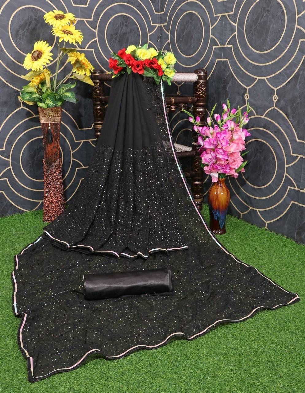 Latest Party Wear Special Premium Soft Georgette Sequence Saree.