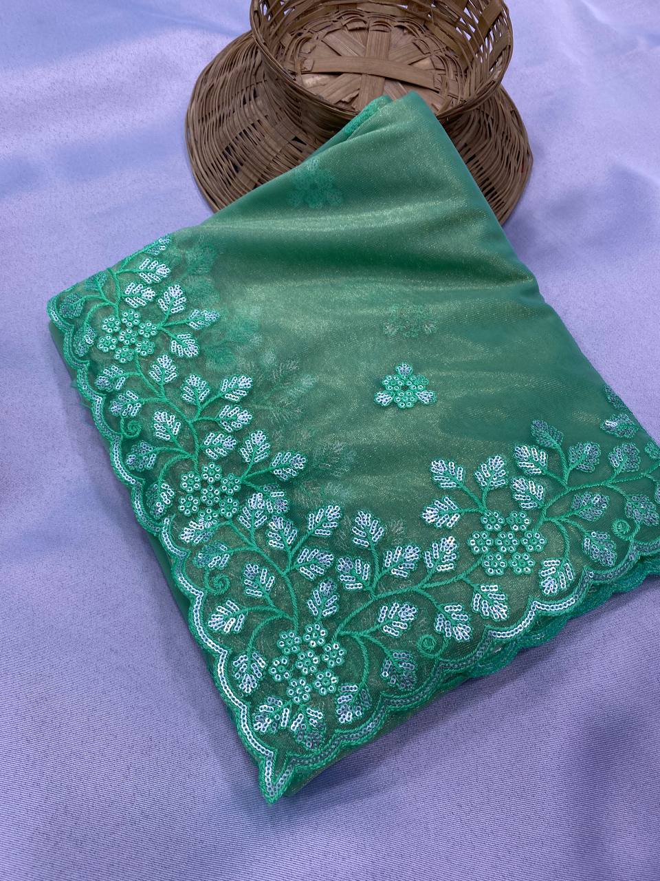 Adorable pretty Gold Twill Net Saree Collection.