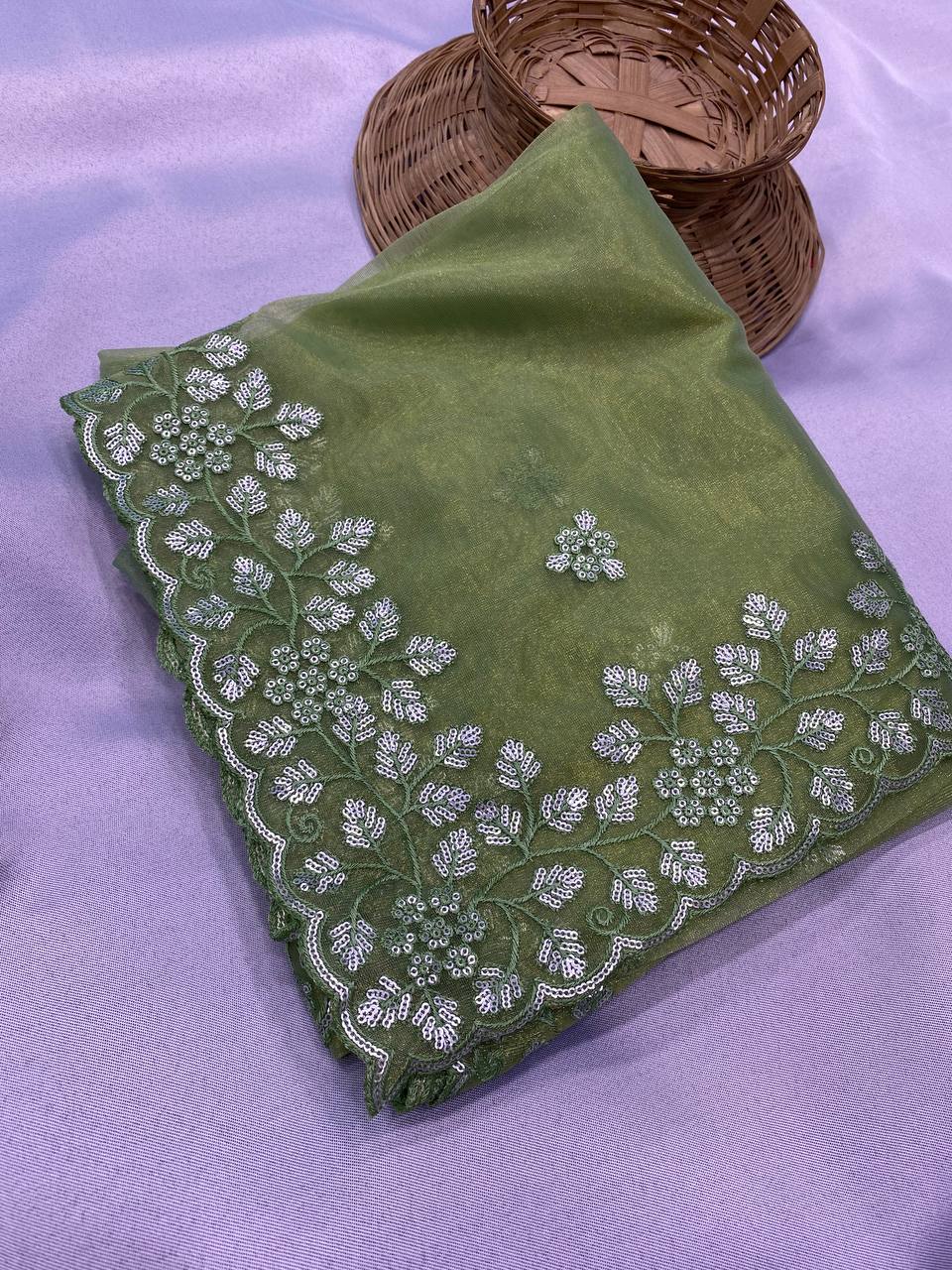 Wedding Wear Special New Gold Twill Net Saree Collection.