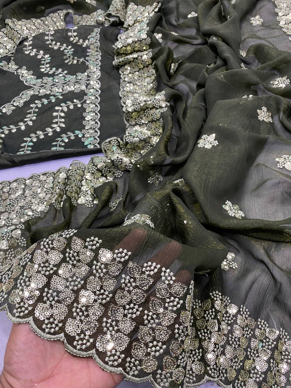 Party Wear Special New Gold Tussar Saree Collection.