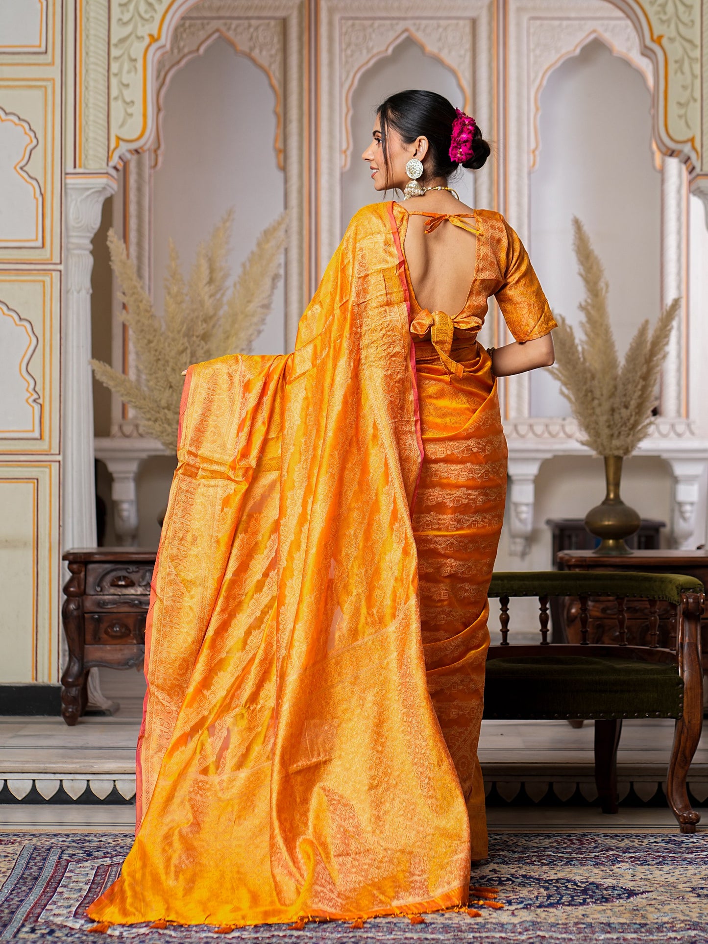 Haldi Functions Special Organza Saree Collection.