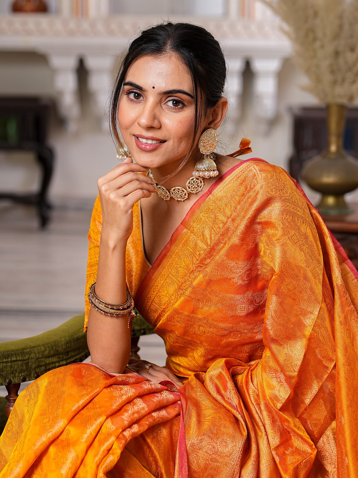 Haldi Functions Special Organza Saree Collection.