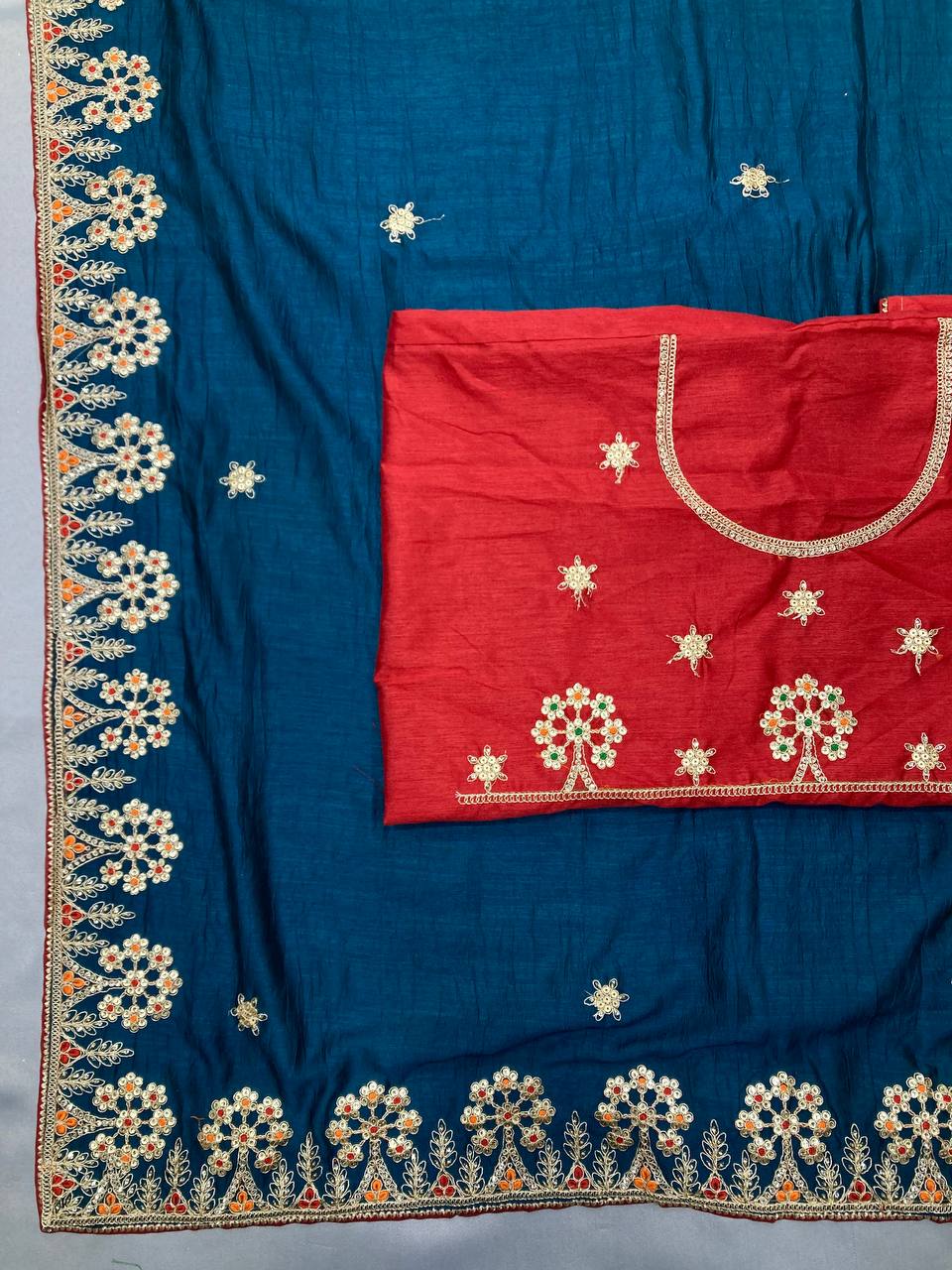 Blue Colour Wedding Wear Special New Trendy Saree Collection.