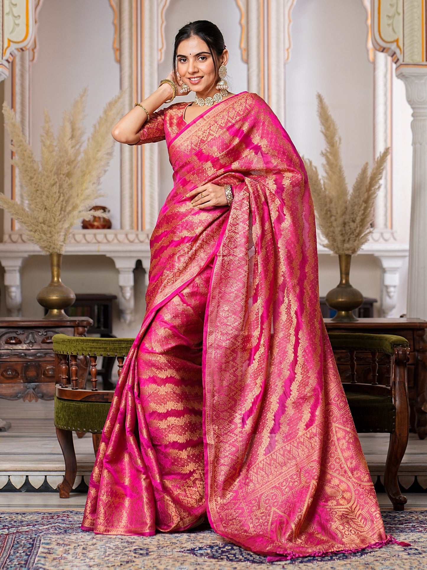 Traditional Look Pure Organza Saree Collection.