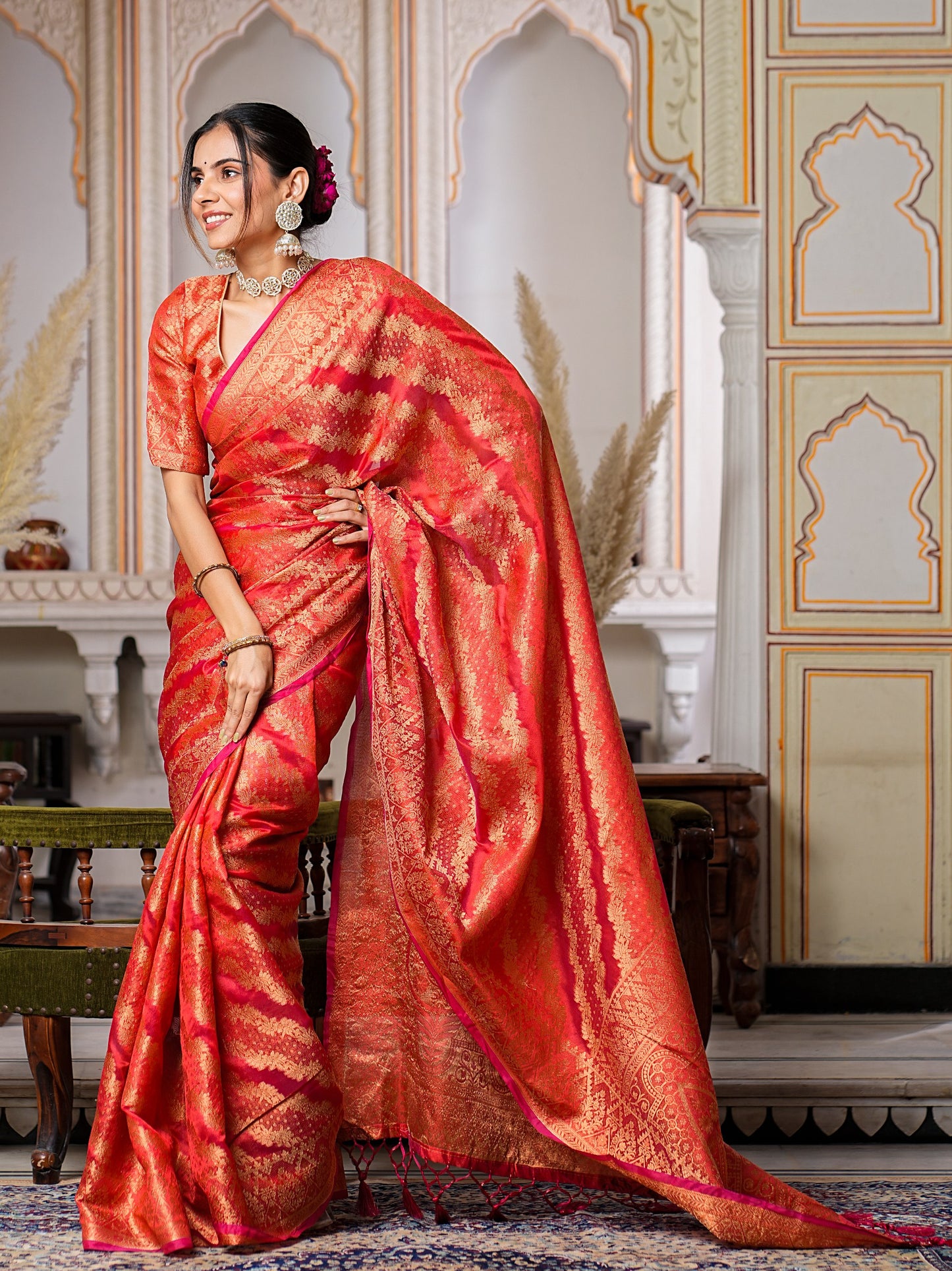 Wedding Function Special Pure Organza Saree Collection.