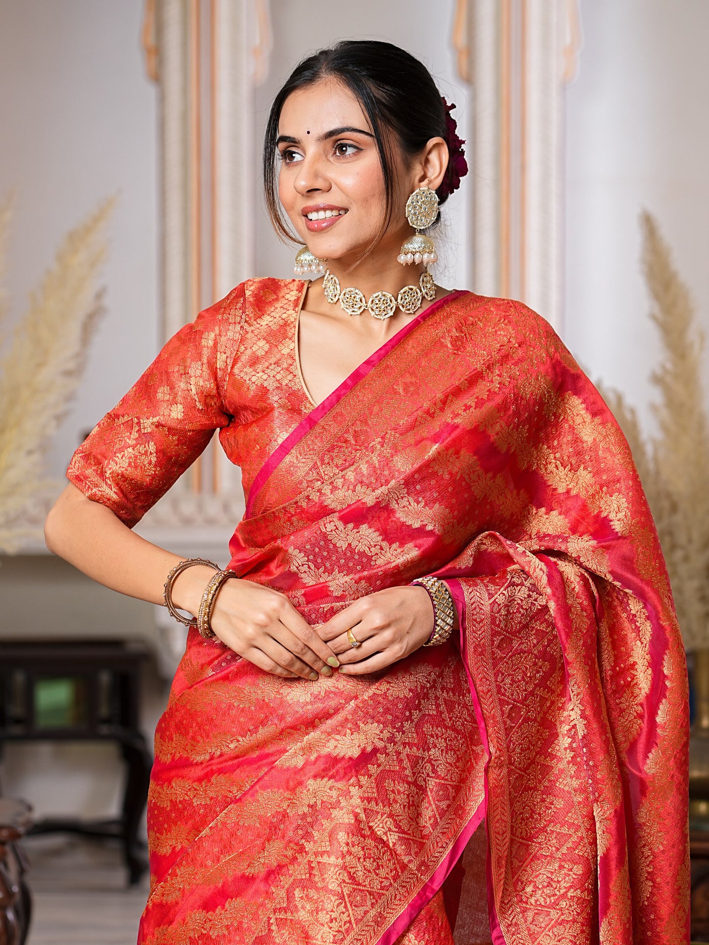 Wedding Function Special Pure Organza Saree Collection.