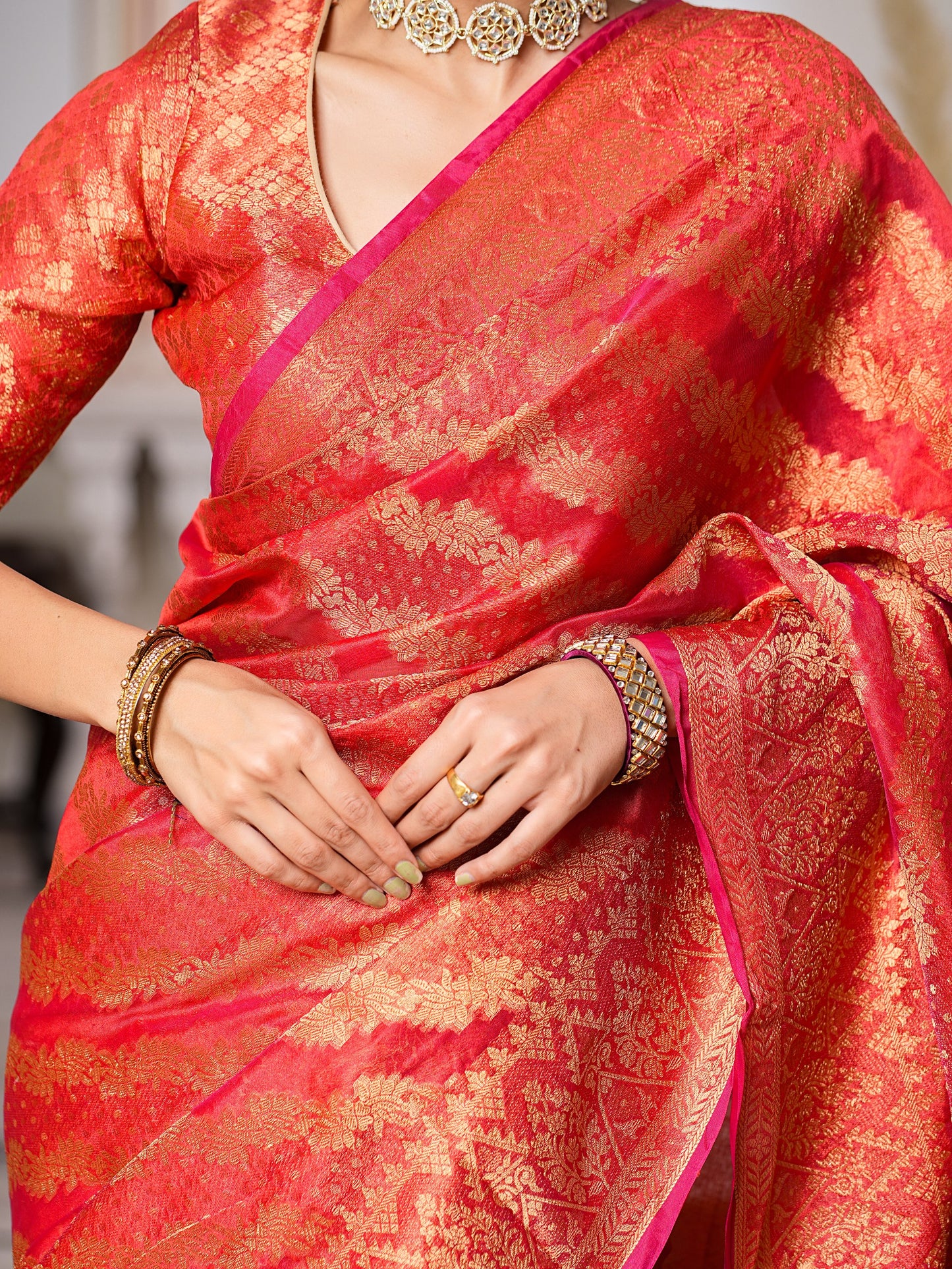 Wedding Function Special Pure Organza Saree Collection.