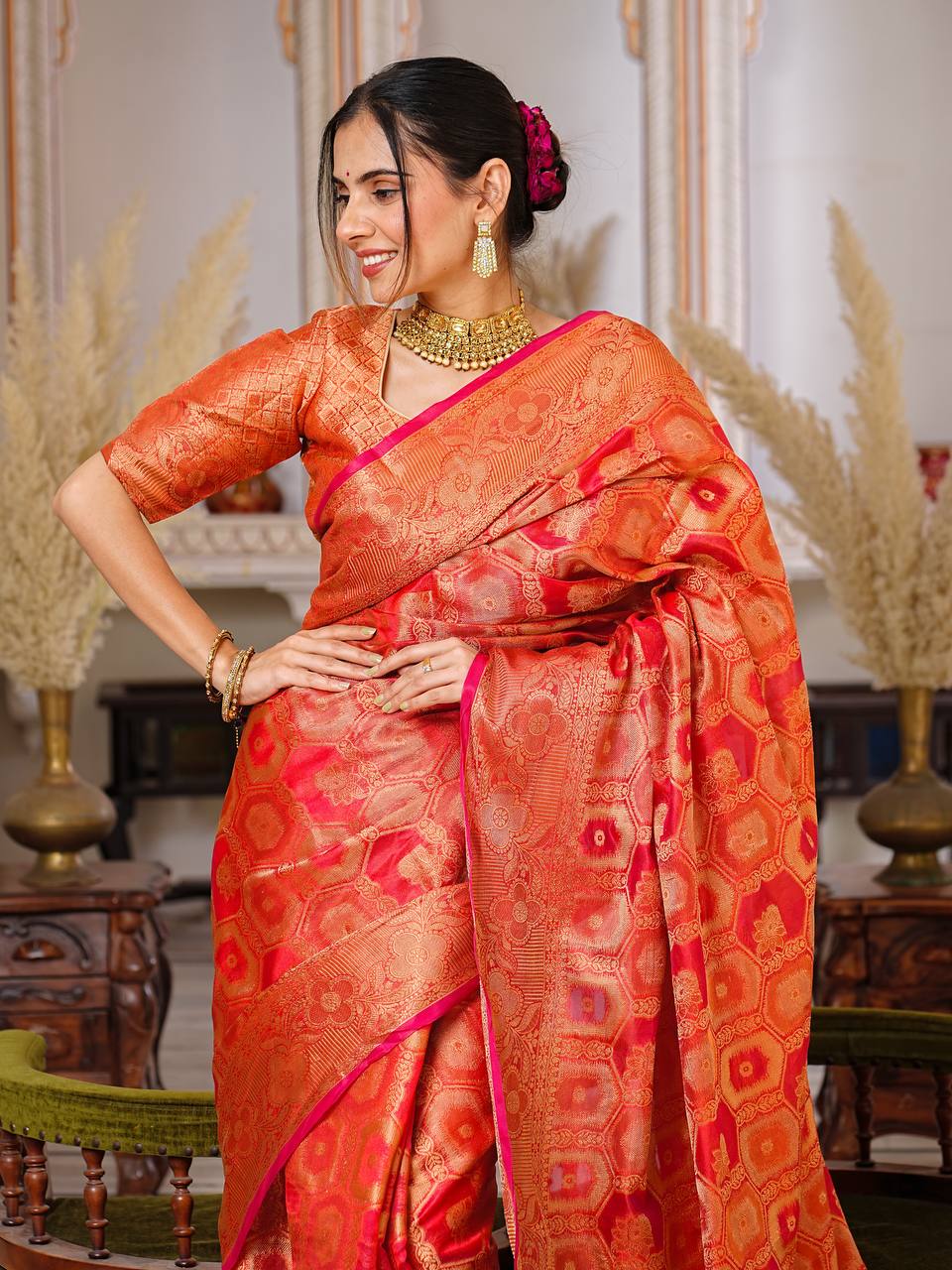 Royal Look Pretty Pure Organza Saree Collection.