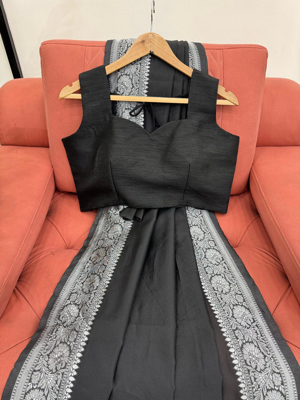 Party Wear Special New Black Kota Silk Saree Collection.