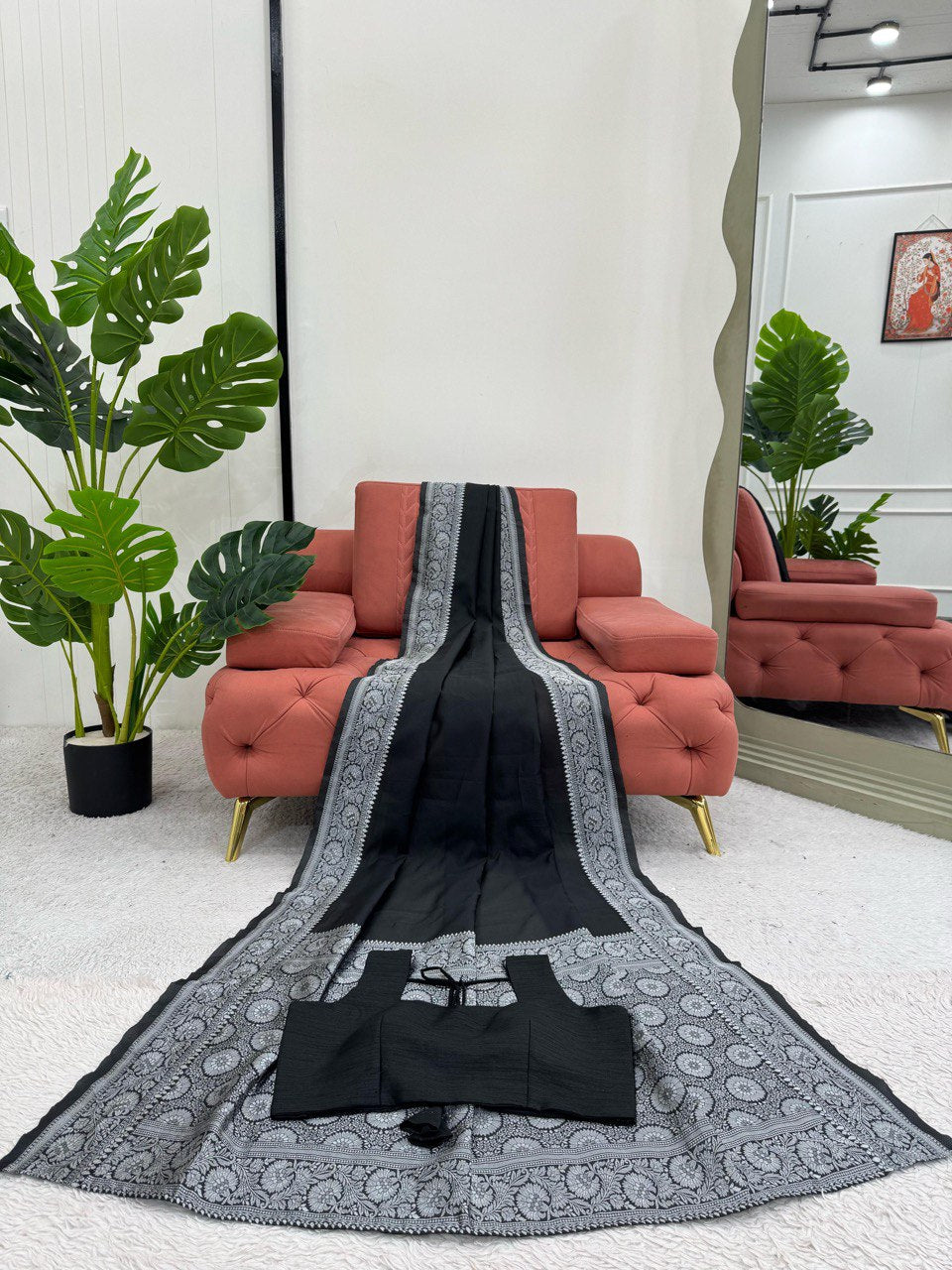 Party Wear Special New Black Kota Silk Saree Collection.