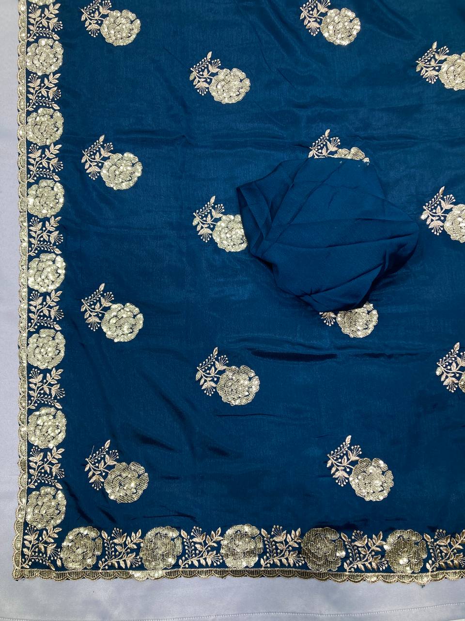 Most Preetiest Chinon Silk Saree Collection.