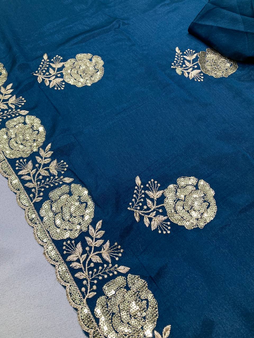 Most Preetiest Chinon Silk Saree Collection.