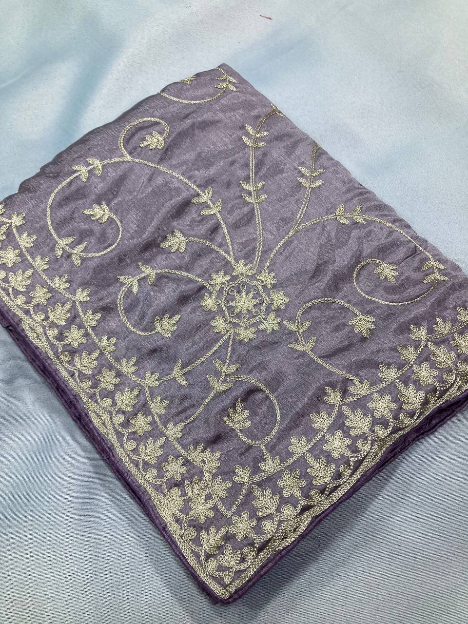 Trendy Designer Chinon Silk Saree Collection.