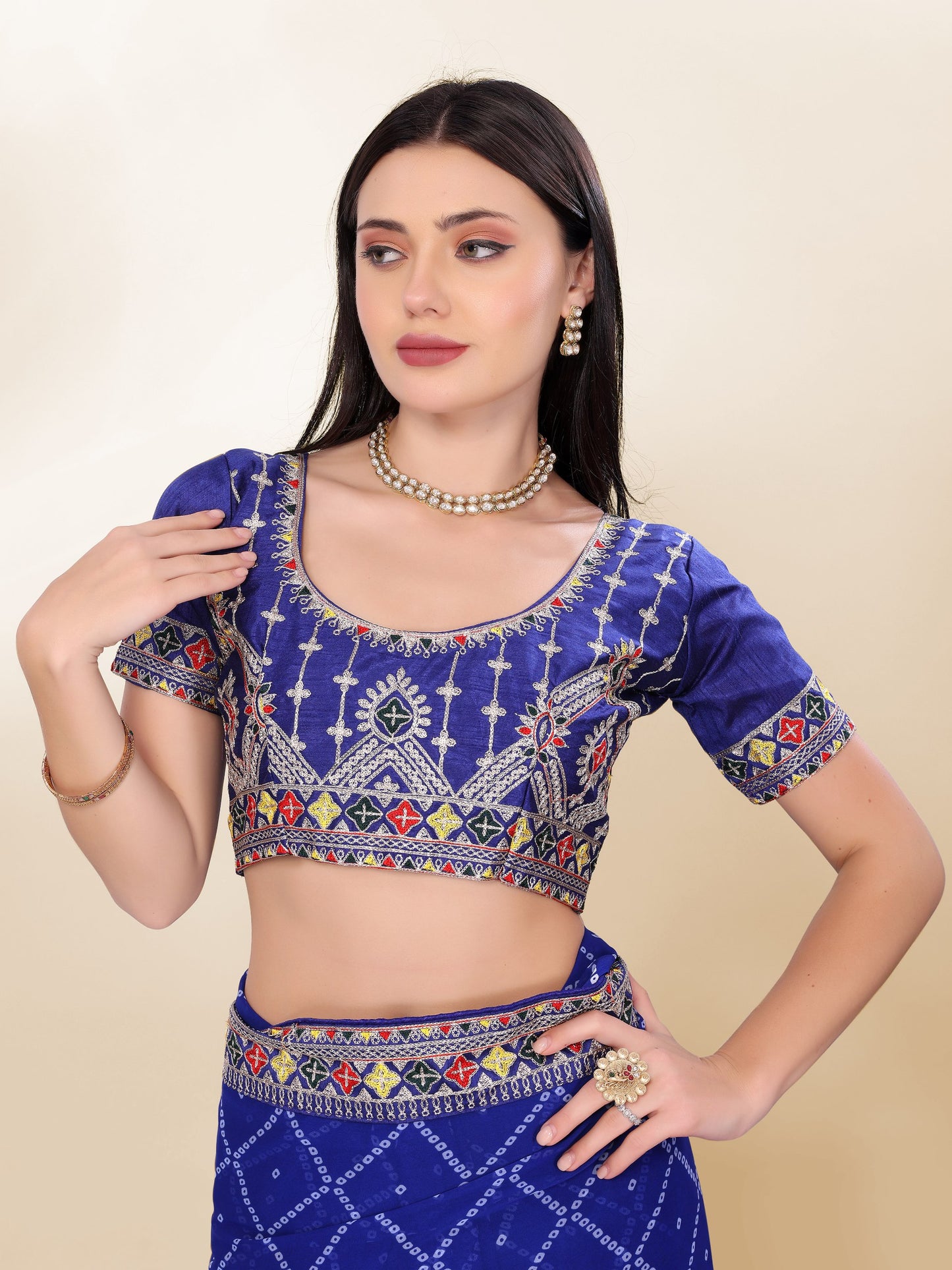 Beautiful Blue Bandhni Saree Collection.